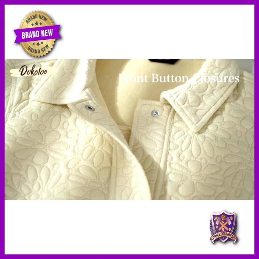 Jacquard Button Down Shacket Jacket Casual Long S… - image 7